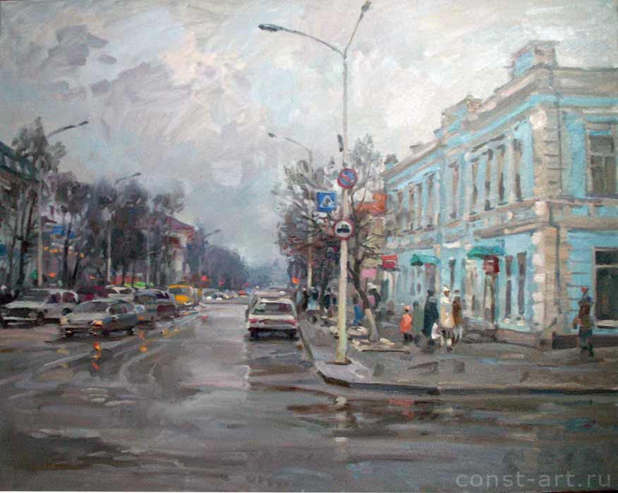 пейзаж "Московская перед новым годом" Константина Сиденина